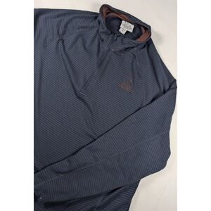 Ducks Unlimited Pullover Mens XXL Blue Striped 1/4 Zip Waffle Grid Fleece 1607